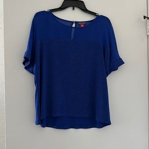 Vince Camuto short sleeve cobalt blouse